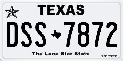 TX license plate DSS7872