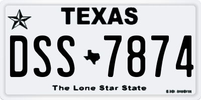 TX license plate DSS7874