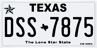 TX license plate DSS7875