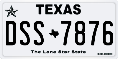 TX license plate DSS7876