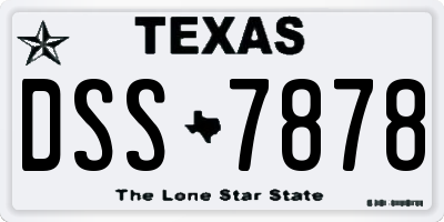 TX license plate DSS7878