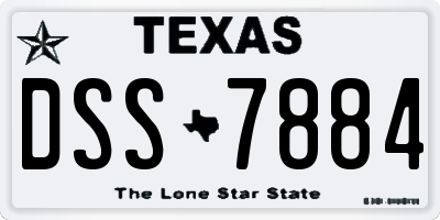 TX license plate DSS7884