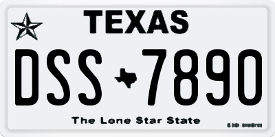 TX license plate DSS7890