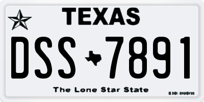 TX license plate DSS7891