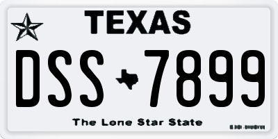 TX license plate DSS7899