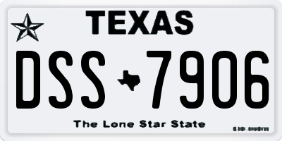 TX license plate DSS7906