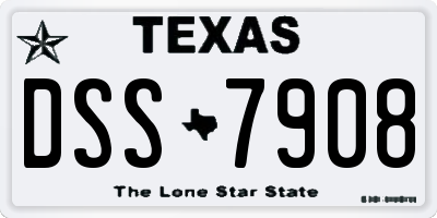 TX license plate DSS7908