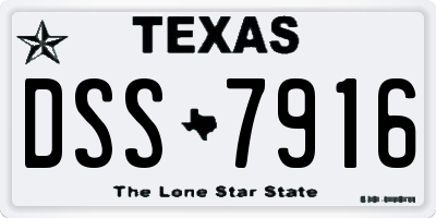 TX license plate DSS7916