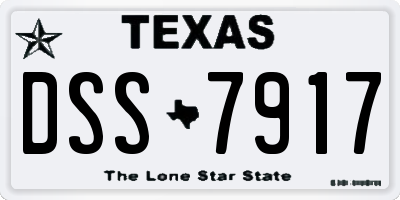 TX license plate DSS7917