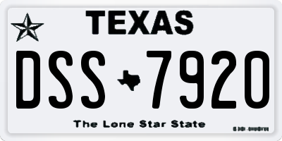 TX license plate DSS7920
