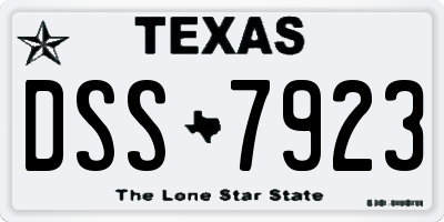 TX license plate DSS7923