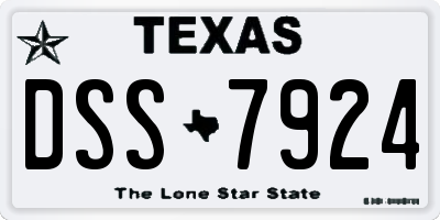 TX license plate DSS7924