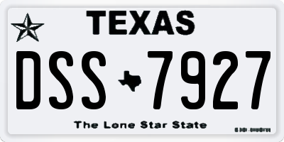 TX license plate DSS7927