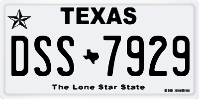 TX license plate DSS7929