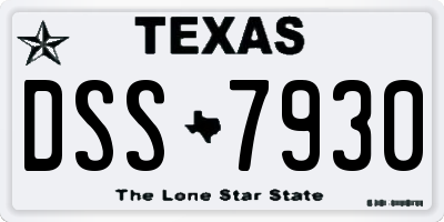 TX license plate DSS7930