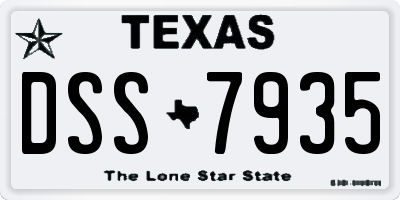 TX license plate DSS7935