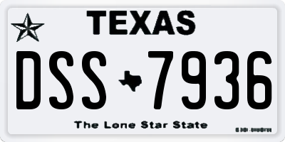 TX license plate DSS7936