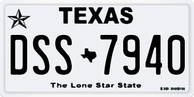 TX license plate DSS7940