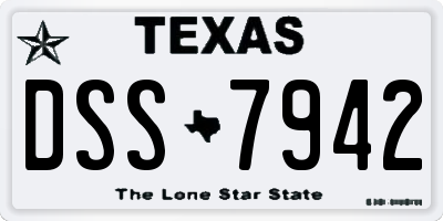 TX license plate DSS7942