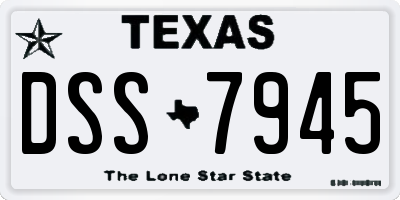 TX license plate DSS7945