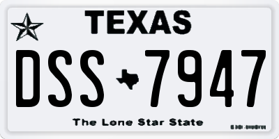 TX license plate DSS7947