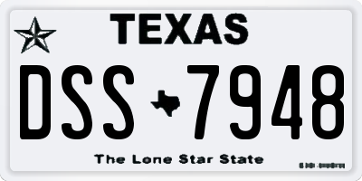 TX license plate DSS7948
