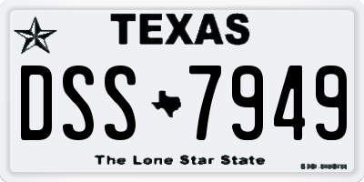 TX license plate DSS7949
