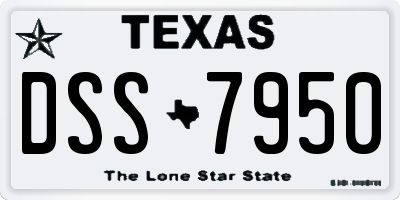 TX license plate DSS7950