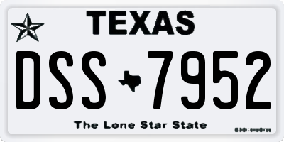 TX license plate DSS7952