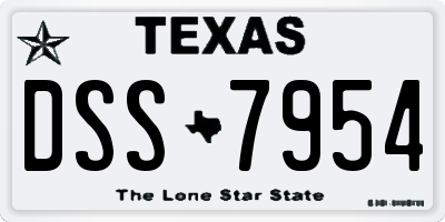 TX license plate DSS7954