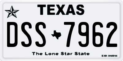 TX license plate DSS7962