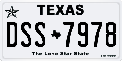 TX license plate DSS7978