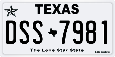 TX license plate DSS7981