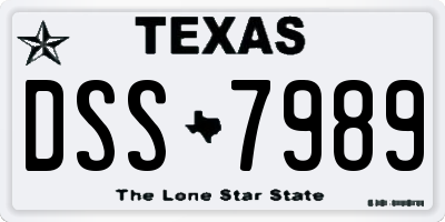 TX license plate DSS7989