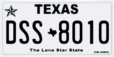 TX license plate DSS8010