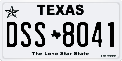 TX license plate DSS8041