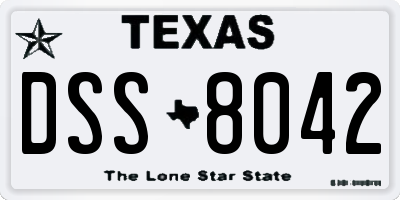 TX license plate DSS8042