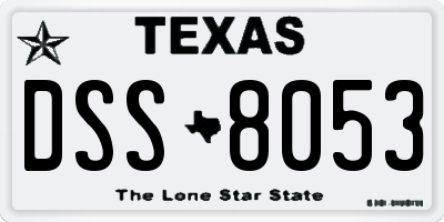 TX license plate DSS8053