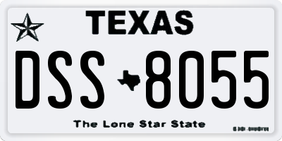TX license plate DSS8055