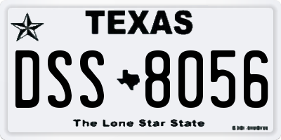 TX license plate DSS8056
