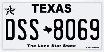 TX license plate DSS8069