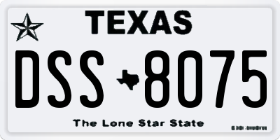 TX license plate DSS8075