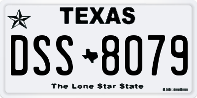 TX license plate DSS8079