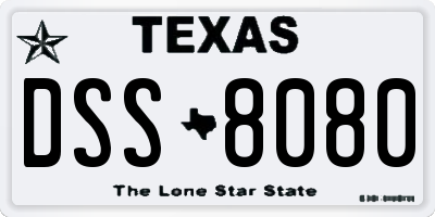 TX license plate DSS8080