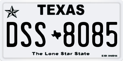 TX license plate DSS8085