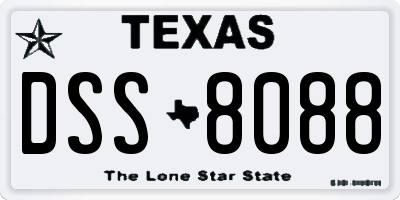 TX license plate DSS8088