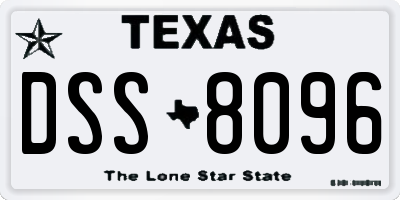 TX license plate DSS8096