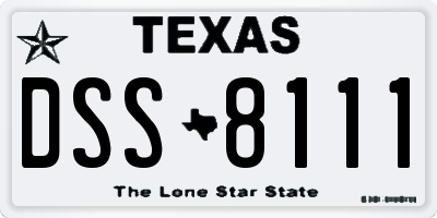 TX license plate DSS8111
