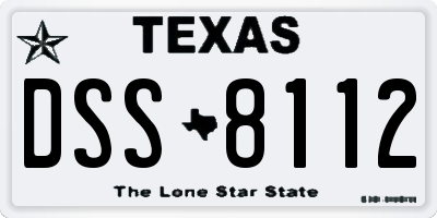 TX license plate DSS8112