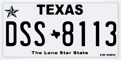 TX license plate DSS8113